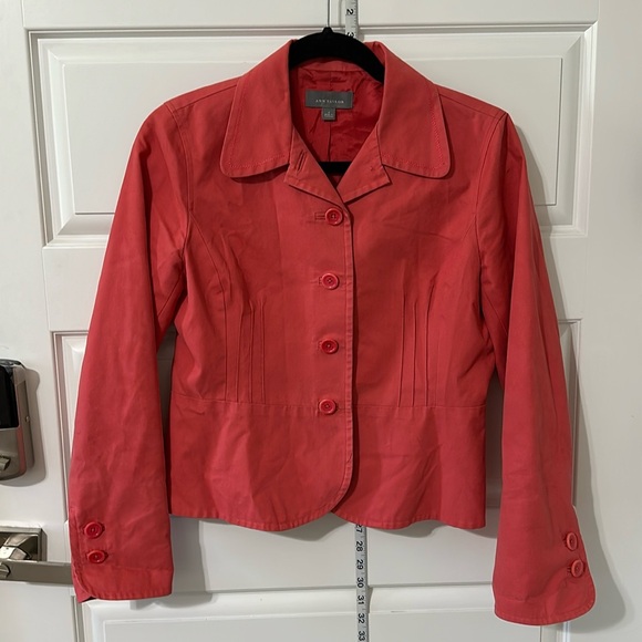 Ann Taylor salmon 4 button peplum blazer vintage size 4 - Picture 1 of 6
